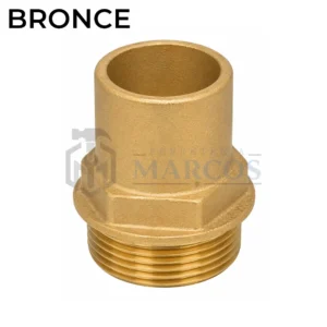 TUBO PARA SOLDAR MACHO DE 3/4" BRONCE