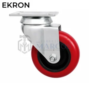 RUEDA 50MM PPL ROJO CON BASE GIRATORIA