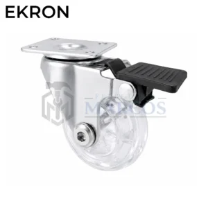 RUEDA 50MM CRISTAL CON BASE GIRATORIA CON FRENO