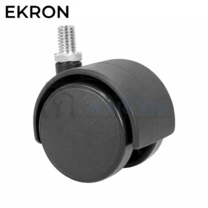 RUEDA 50MM NYLON DUAL CON PERNO A ROSCA 3/8"