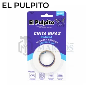 CINTA DOBLE FAZ 20MM X 2MTS BLANCA