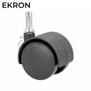 RUEDA 50MM NYLON DUAL CON PERNO ESTRIADO DE 8MM