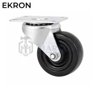 RUEDA 50MM GOMA NEGRA CON BASE GIRATORIA