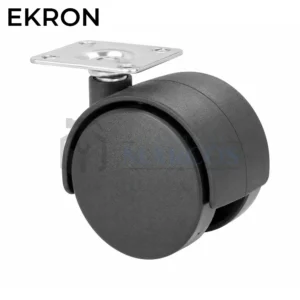 RUEDA 40MM NYLON DUAL CON BASE GIRATORIA