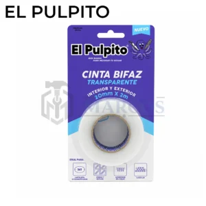 CINTA DOBLE FAZ 20MM X 2MTS TRANSPARENTE
