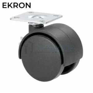 RUEDA 50MM NYLON DUAL CON BASE GIRATORIA