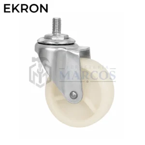 RUEDA 50MM PPL BLANCO CON BASE CON PERNO 3/8"